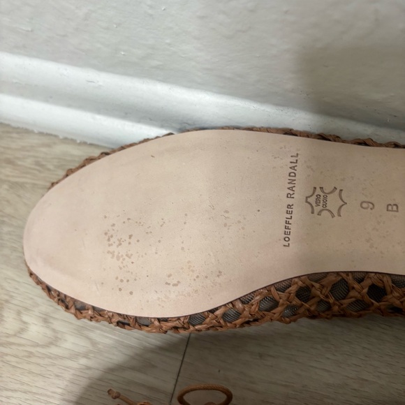 Loeffler Randall Leonie grosgrain-trimmed raffia Mary Jane ballet flats Size 9 - Picture 8 of 8
